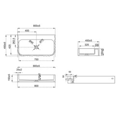 Раковина Abber Stein 80 см подвесная белая матовая (AS2652-0.8) - фото 2