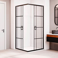 Душевой уголок RGW PA-34B черный 90х90х195 см квадрат стекло прозрачное 6 мм (06083499-84) - фото 5