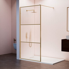 Душевая перегородка RGW WA-09Gb золото 90х200 см стекло рифленое 8 мм (06100909-226) - фото 4