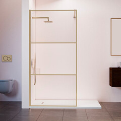 Душевая перегородка RGW WA-09Gb золото 90х200 см стекло рифленое 8 мм (06100909-226) - фото 3