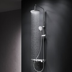 Душевая система AM.PM Gem с верхним душем с лейкой с изливом хром (F0790700) - фото 12