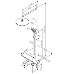 Душевая система AM.PM Gem с верхним душем с лейкой с изливом хром (F0790700) - фото 2
