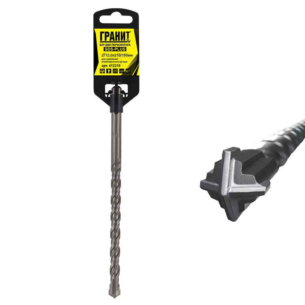 Изображение товара Бур SDS plus Гранит Quadro X 12х150х210 мм 412210