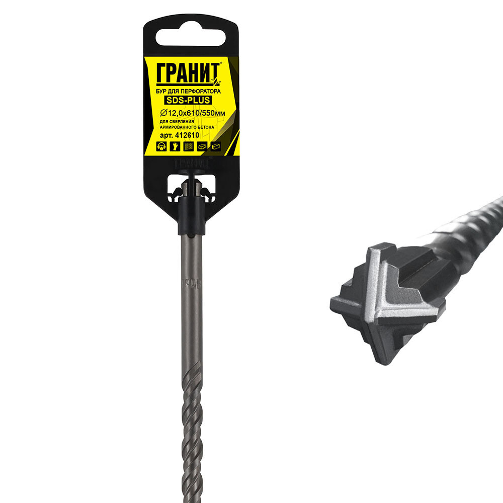 Изображение товара Бур SDS-plus Гранит Quadro-X 12х550х610 мм (412610)