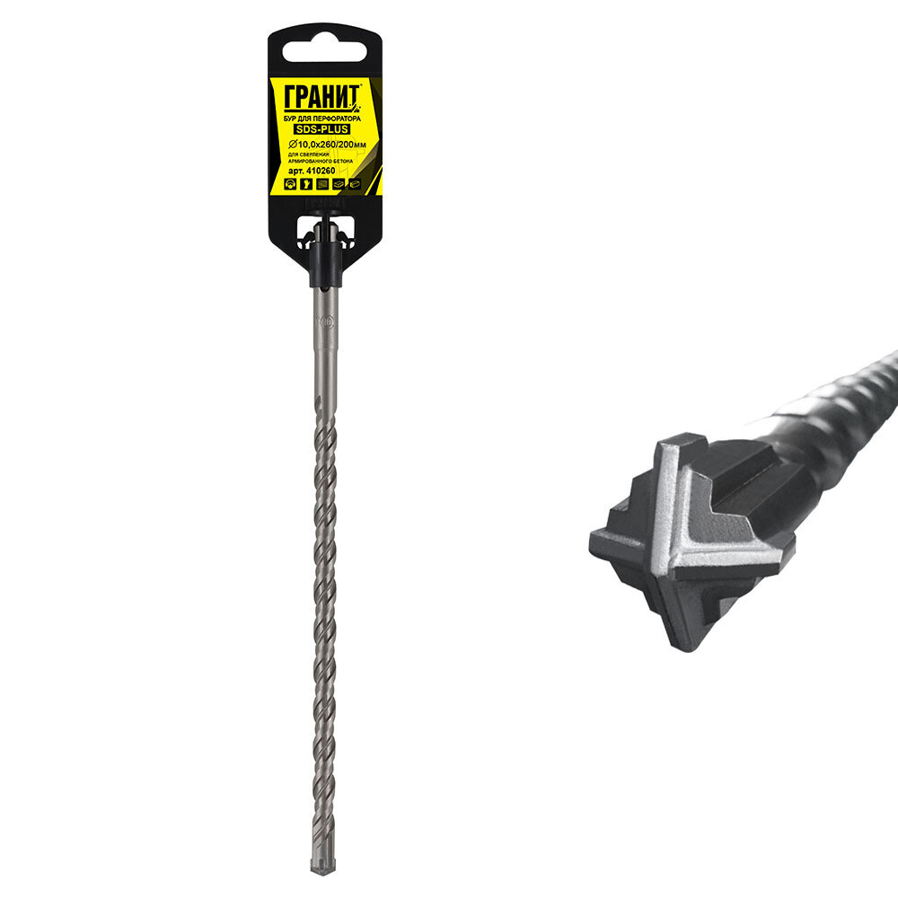Изображение товара Бур SDS-plus Гранит Quadro-X 10х200х260 мм (410260)