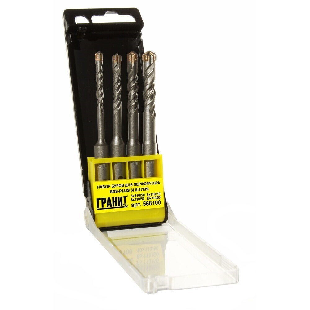 Изображение товара Набор буров SDS-plus Гранит Quadro-X 5 6 8 10 мм 4 шт