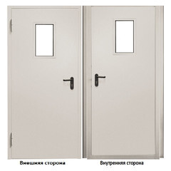 Дверь противопожарная Промет ДПС-EIS-60 со стеклом левая серый RAL 7035 950х2050 мм - фото 1