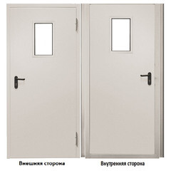 Дверь противопожарная Промет ДПС-EIS-60 со стеклом правая серый RAL 7035 950х2050 мм - фото 1