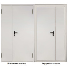 Изображение товара Дверь противопожарная двухстворчатая Промет ДП-2-EIS-60 глухая правая серый RAL 7035 1250х2050 мм