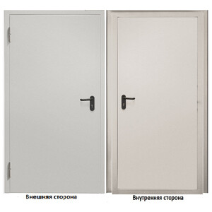 Дверь техническая Промет ДТ-1 глухая левая серый RAL 7035 950х2050 мм ...