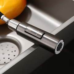 Смеситель для кухни Tokito Aisai графит с высоким изливом с вытяжной лейкой однорычажный (TOK-AIS-1025GM) - фото 6