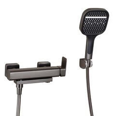 Смеситель для ванны Tokito Aomori графит однорычажный с коротким изливом с лейкой (TOK-AOM-1014GM) - фото 14