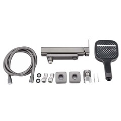 Смеситель для ванны Tokito Aomori графит однорычажный с коротким изливом с лейкой (TOK-AOM-1014GM) - фото 5