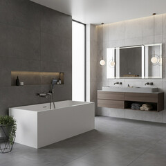 Смеситель для ванны Tokito Aomori графит однорычажный с коротким изливом с лейкой (TOK-AOM-1014GM) - фото 3