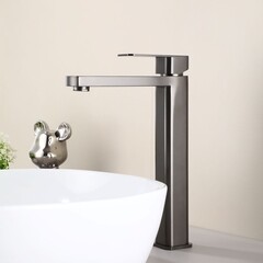 Смеситель для раковины высокий Tokito Aomori однорычажный графит (TOK-AOM-1012GM) - фото 8