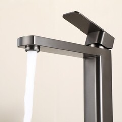 Смеситель для раковины высокий Tokito Aomori однорычажный графит (TOK-AOM-1012GM) - фото 6