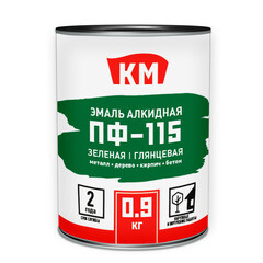 Эмаль ПФ-115 КМ зеленая глянцевая 0,9 кг - фото 2