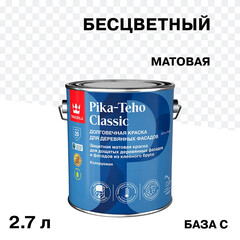 Краска фасадная по дереву Tikkurila/Tikkivala Pika-Teho Classic водно-дисперсионная база C бесцветная 2,7 л - фото 1