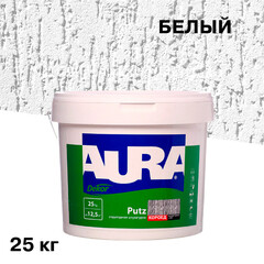 Штукатурка декоративная структурная Aura Dekor Putz короед белая 3 мм 25 кг