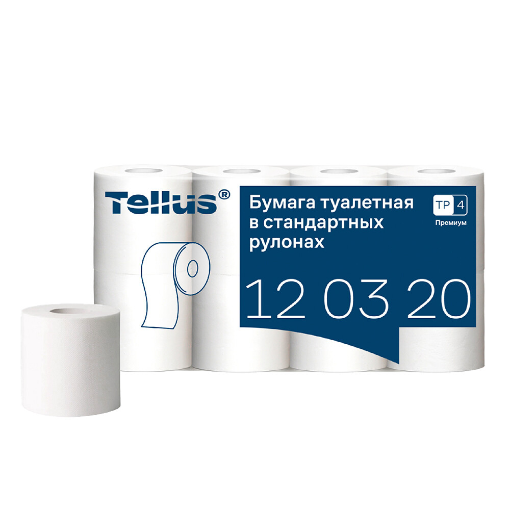 Изображение товара Туалетная бумага Tellus ТР-4 Премиум 2 слоя 23 м белая 8 шт