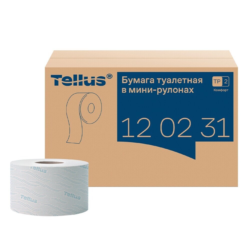 Изображение товара Туалетная бумага Tellus ТР-2 Комфорт 170 м 12 шт мини-рулоны