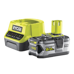 Аккумулятор Ryobi One+ RC18120-150 18 В 5Ач Li-Ion 18 В с зарядным устройством в комплекте (15643684) - фото 1