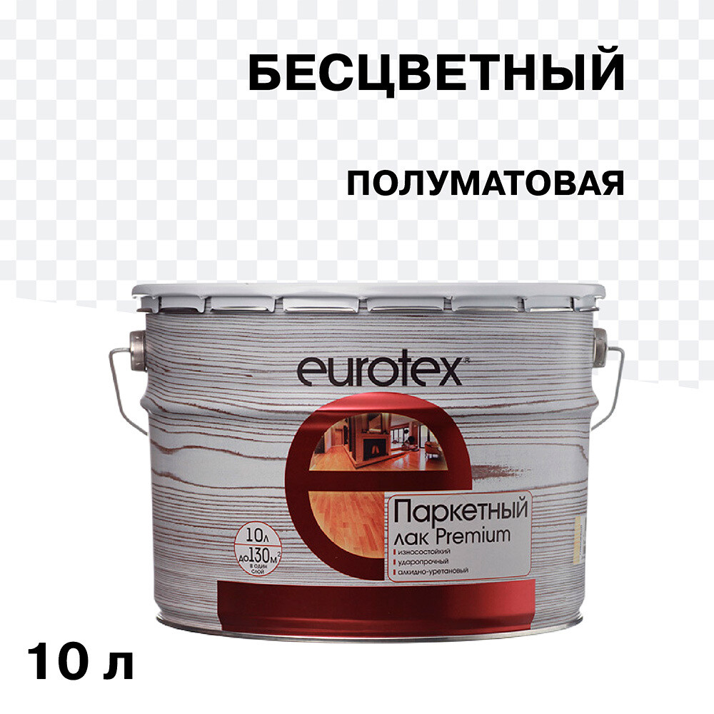 Изображение товара Лак алкидно-уретановый Eurotex Premium бесцветный 10 л для внутренних работ