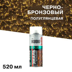 Изображение товара Эмаль аэрозольная по ржавчине Kudo молотковая черно-бронзовая полуглянцевая KU-3009 520 мл