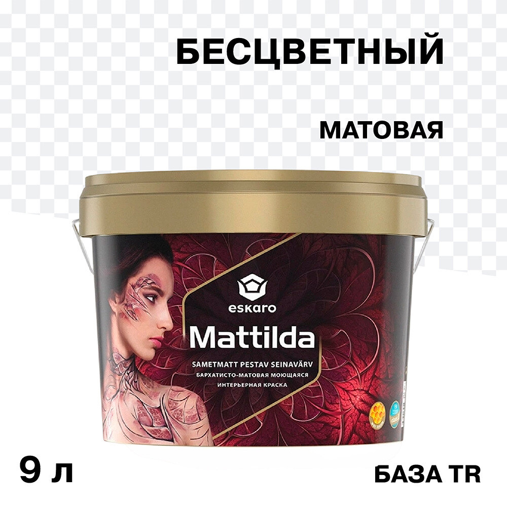 Изображение товара Eskaro Mattilda бесцветная моющаяся акриловая краска 9 л для внутренних работ