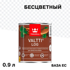 Антисептик Tikkurila/Tikkivala Valtti Log декоративный для дерева бесцветный основа ЕС 0,9 л