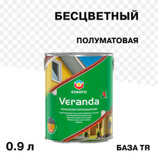 Краска фасадная по дереву Eskaro Veranda масляно-акриловая база TR бесцветная 0,9 л