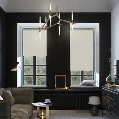 Рулонная штора блэкаут 80х160 см Эскар Blackout бежевая - фото 2