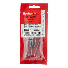 Дюбель универсальный Fischer DuoPower 6x50 мм нейлон с шурупом (4 шт.) - фото 3