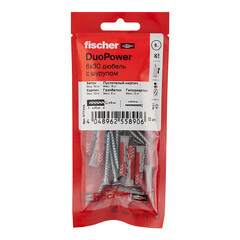 Дюбель универсальный Fischer DuoPower 6x30 мм нейлон с шурупом (12 шт.) - фото 3