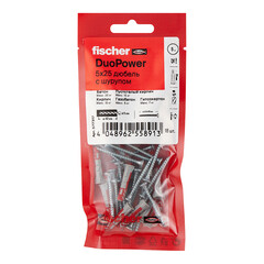 Дюбель универсальный Fischer DuoPower 5x25 мм нейлон с шурупом (18 шт.) - фото 3