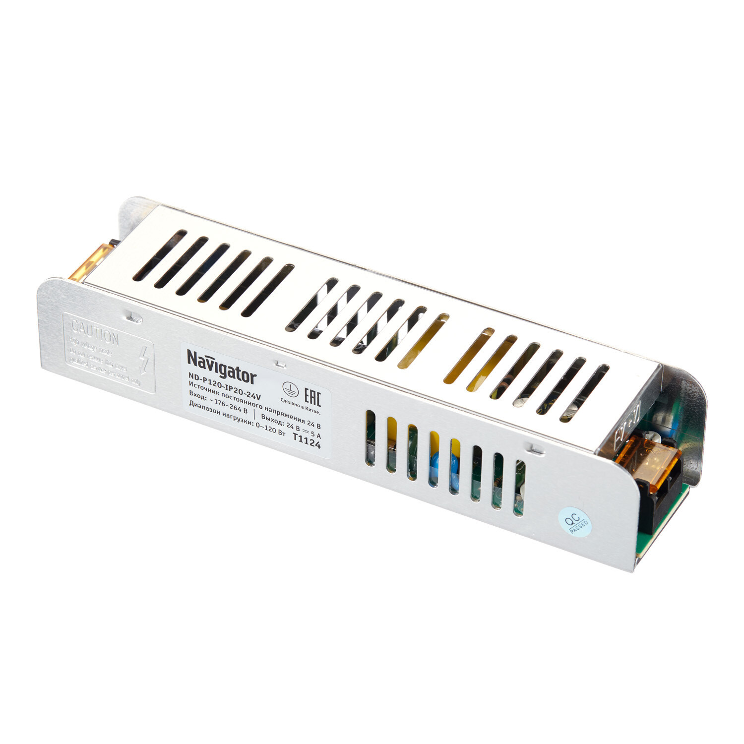 

Блок питания для светодиодной ленты Navigator ND-P120 220/24 В 120 Вт IP20 (95443), Серый