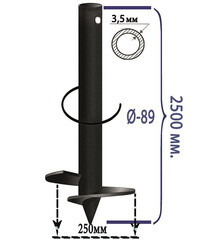 Свая винтовая d89х2500 мм - фото 2