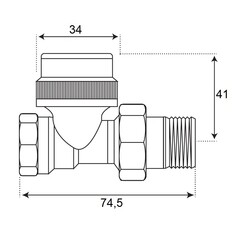 Клапан термостатический СТМ 1/2 ВР(г) х 1/2 НР(ш) для радиатора (CARTVS12) - фото 2