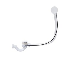 Сифон для ванны Wirquin 1 1/2х50 мм проточный полуавтомат с выпуском d70 мм с переливом с соединением 40/50 мм белый (30987200) - фото 1