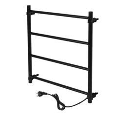 Полотенцесушитель электрический Тера Электра 600х525 мм 60 Вт правый черный матовый - фото 1