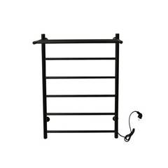 Полотенцесушитель электрический Тера Классика с полкой 800х525 мм 94 Вт правый черный матовый - фото 1
