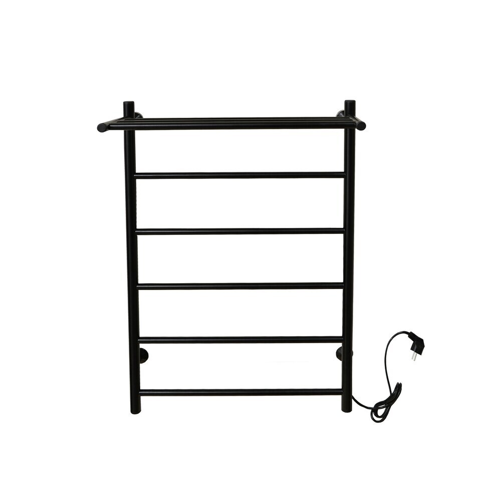 Изображение товара Электрический полотенцесушитель Тера Классика с полкой 800x525 мм 94 Вт черный матовый