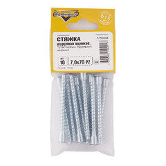 Стяжка шурупная оцинкованная 7х70 мм потайная головка PZ (10 шт.) - фото 2