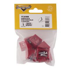 Уголок мебельный пластиковый 21х21х21 мм красное дерево с шурупом (6 шт.) - фото 2