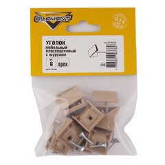 Уголок мебельный пластиковый 21х21х21 мм орех с шурупом (6 шт.) - фото 2