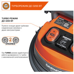Строительный пылесос Daewoo DAVC 6030S 3200 Вт 60 л - фото 18