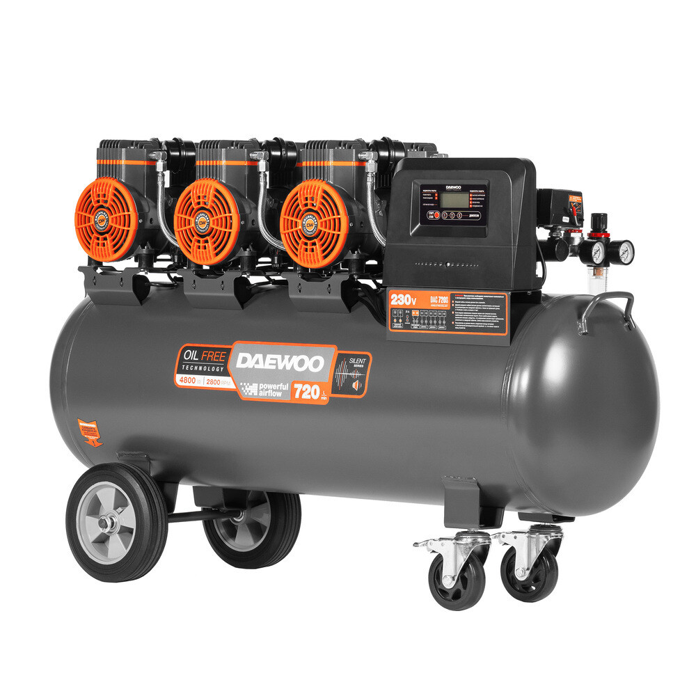 

Компрессор безмасляный Daewoo DAC 720S 100 л 4,8 кВт