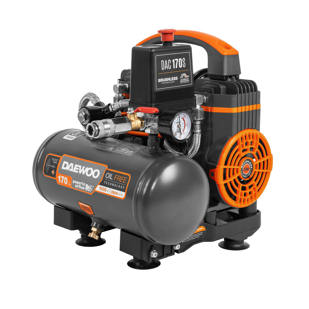 

Компрессор безмасляный Daewoo DAC 170S 3 л 1 кВт