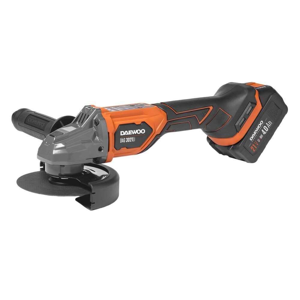 Шлифмашина угловая аккумуляторная Daewoo Dag 3021Li Set 21 В 4Ач Li-Ion d125 мм 1 АКБ и ЗУ