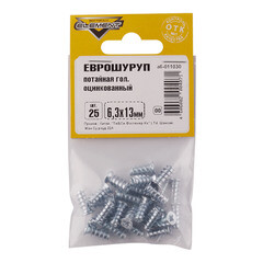 Еврошуруп оцинкованный 6,3х13 мм потайная головка PZ2 (25 шт.) - фото 2